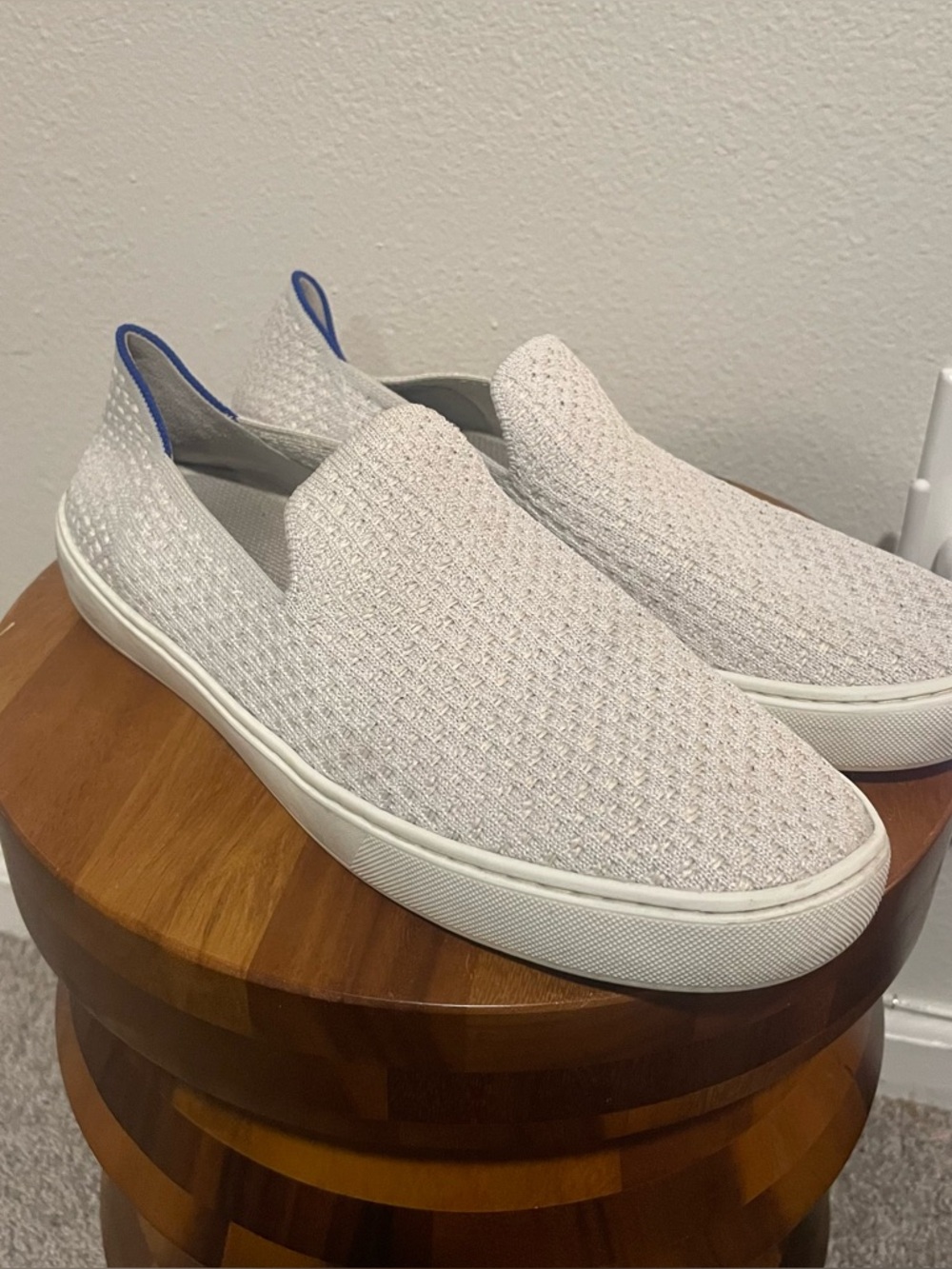 Rothy’s White Honeycomb Knit Slip on Shoes, Size 11